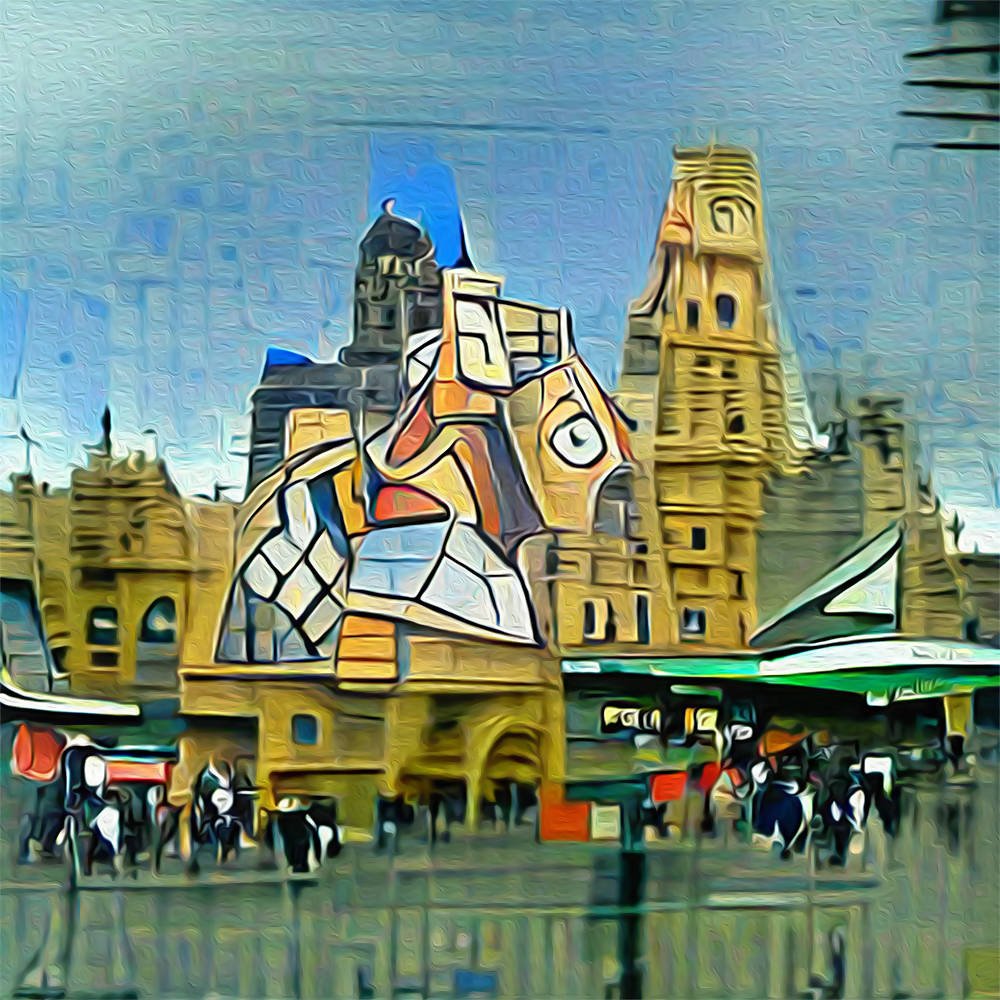Midday at Flinders Street Station, Melbourne, 2021